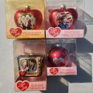 4 - I Love Lucy Hand-Crafted Glass Christmas Ornaments BY KURT S. ADLER
